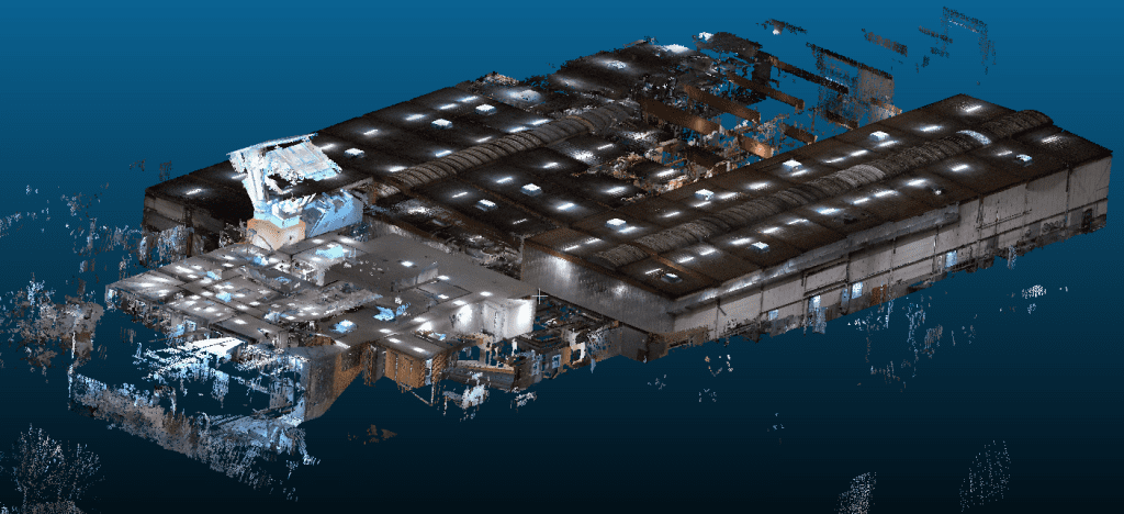 Scan to Reality — locaux de stockage, atelier de fabrication et maintenance